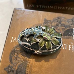 Blue green box with green flower and blue gekko and topaz eyes